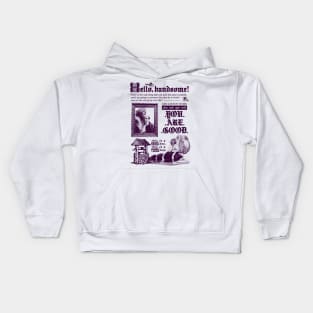 Hello, Handsome! Purple Kids Hoodie